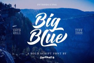 Big Blue Font: Hand-Brushed Typography for Web Design