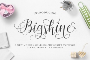 Bigshine Font for Handmade Labels and Creative Branding
